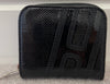 HOGAN Black Leather Patent Perforated Detail Coin Pocket Card Slot Purse Wallet