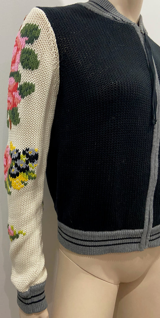 TWIN SET SIMONA BARBIERI Multi Colour Cotton Floral Long Sleeve Knit Cardigan M