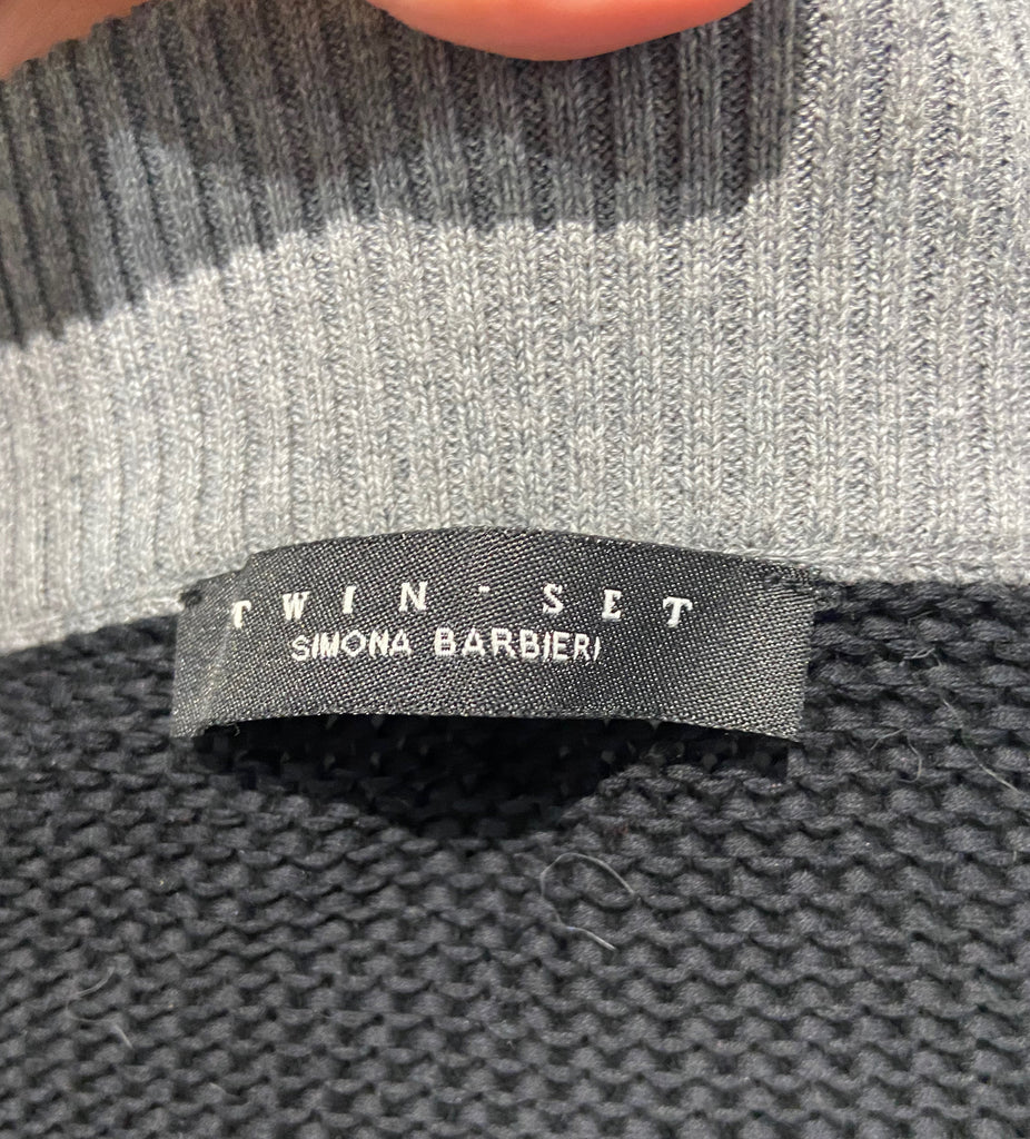 TWIN SET SIMONA BARBIERI Multi Colour Cotton Floral Long Sleeve Knit Cardigan M