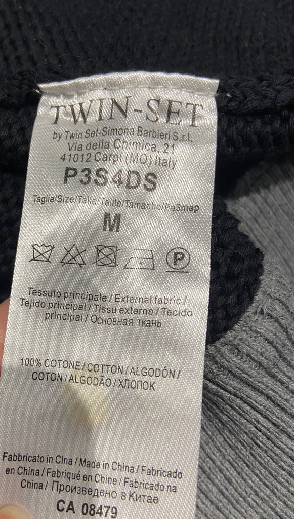 TWIN SET SIMONA BARBIERI Multi Colour Cotton Floral Long Sleeve Knit Cardigan M