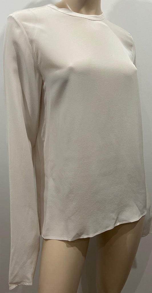 MAISON MARTIN MARGIELA Cream 100% Silk Crossover Rear Blouse Shirt Top 42 UK10