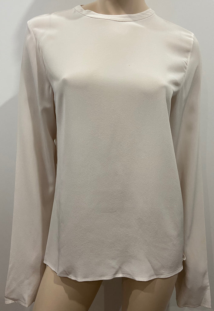 MAISON MARTIN MARGIELA Cream 100% Silk Crossover Rear Blouse Shirt Top 42 UK10