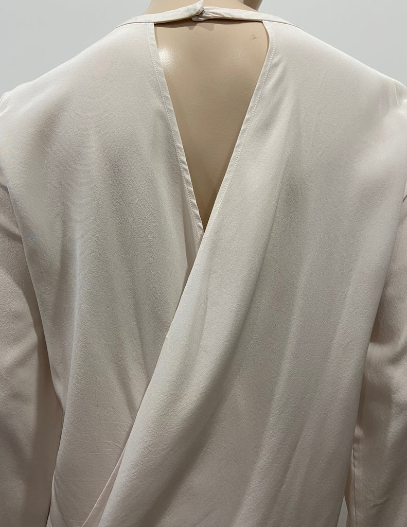 MAISON MARTIN MARGIELA Cream 100% Silk Crossover Rear Blouse Shirt Top 42 UK10