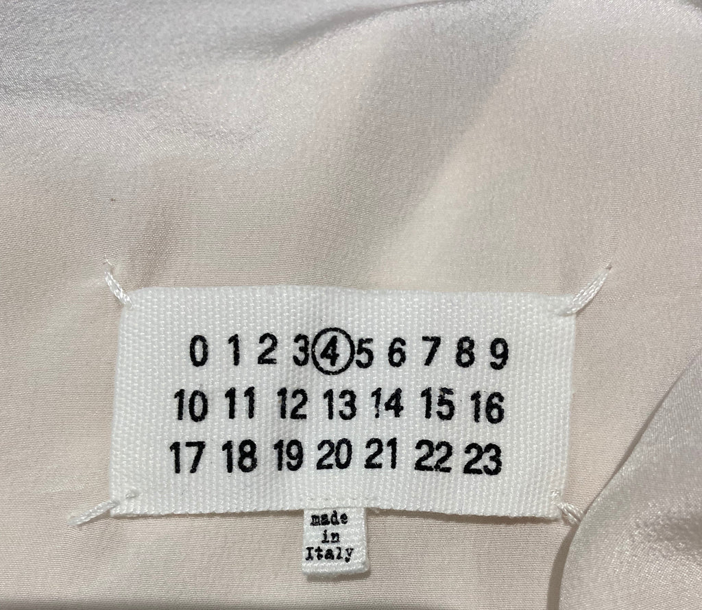 MAISON MARTIN MARGIELA Cream 100% Silk Crossover Rear Blouse Shirt Top 42 UK10