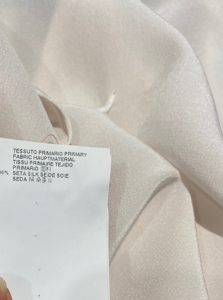 MAISON MARTIN MARGIELA Cream 100% Silk Crossover Rear Blouse Shirt Top 42 UK10