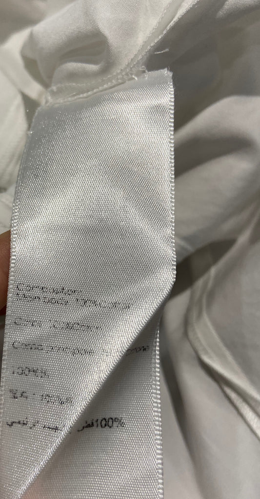 3.1 PHILLIP LIM White 100% Cotton V Neck Tie Rear Long Sleeve Blouse Shirt Top