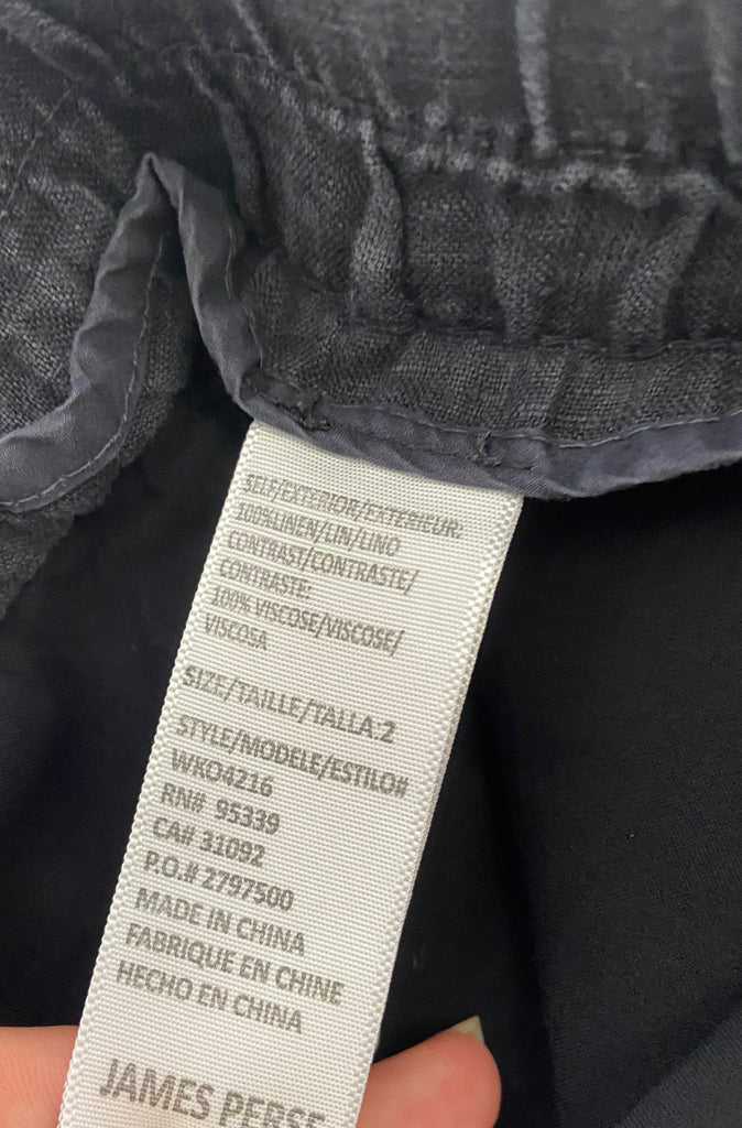 JAMES PERSE STANDARD Midnight Blue Linen Elasticated Waist Casual Shorts 2/M