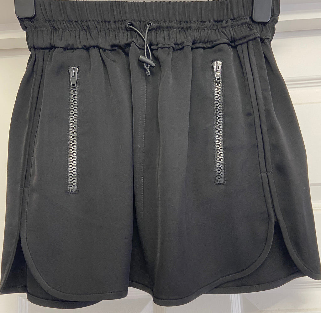 ALEXANDER WANG Black Triacetate Blend Elasticated Waist Short Mini Skirt US4 UK8