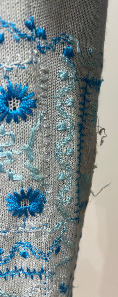VOYAGE INVEST IN THE ORIGINAL Vintage Pale Blue Cotton Blend Knitwear Cardigan S
