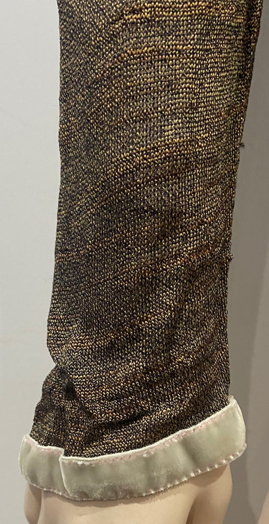 VOYAGE INVEST IN THE ORIGINAL Vintage Brown Black Velvet Lace Detail Cardigan M