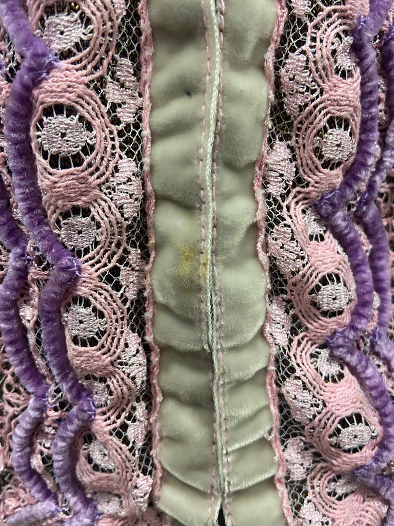 VOYAGE INVEST IN THE ORIGINAL Vintage Brown Black Velvet Lace Detail Cardigan M