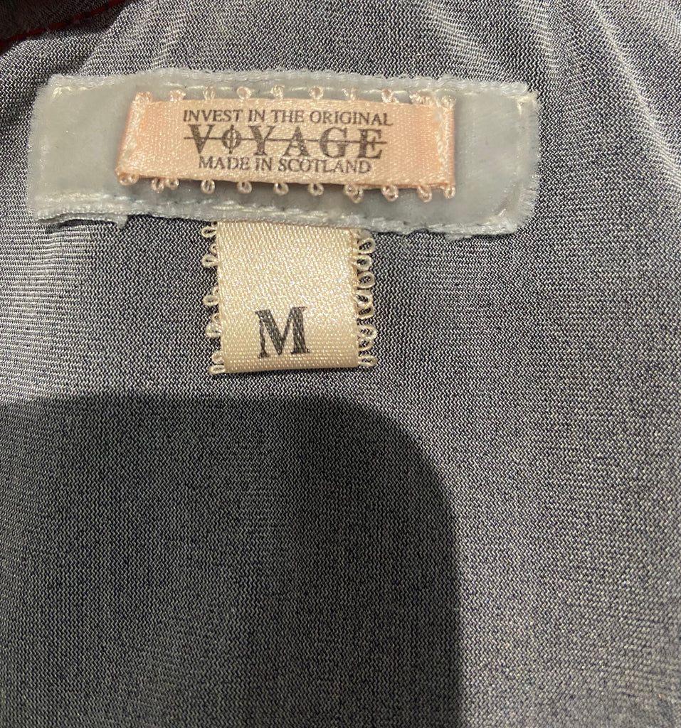 VOYAGE INVEST IN THE ORIGINAL Vintage Red Grey Velvet Sheer Detail Cardigan M