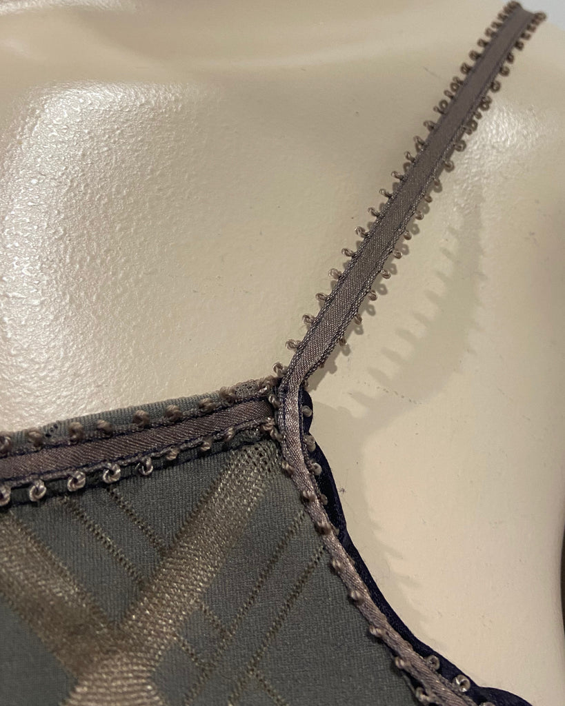 VOYAGE INVEST IN THE ORIGINAL Taupe Brown Sleeveless Criss Cross Camisole Top S