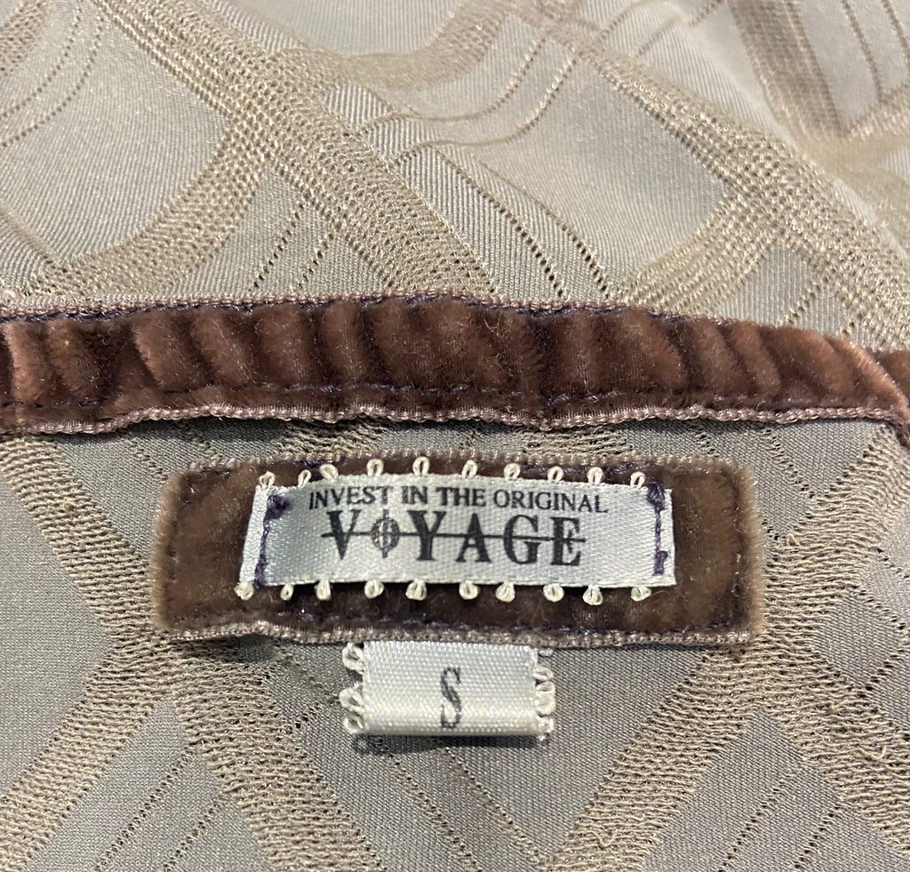 VOYAGE INVEST IN THE ORIGINAL Taupe Brown Sleeveless Criss Cross Camisole Top S