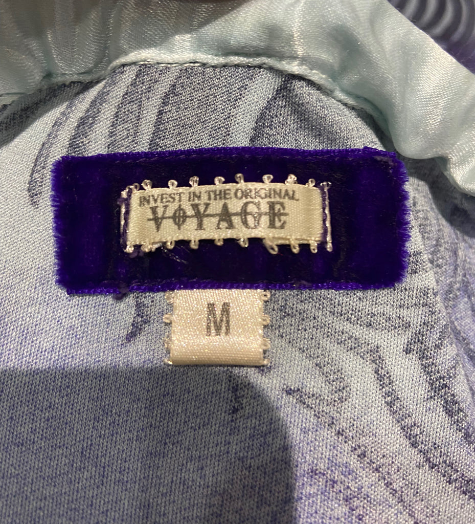 VOYAGE INVEST IN THE ORIGINAL Purple Silk Peacock Feather Print Long Maxi Skirt