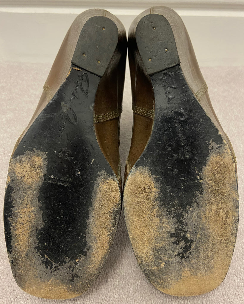 RICK OWENS Women's Brown Leather Concealed Platform Wedge Ankle Boots 39 UK6