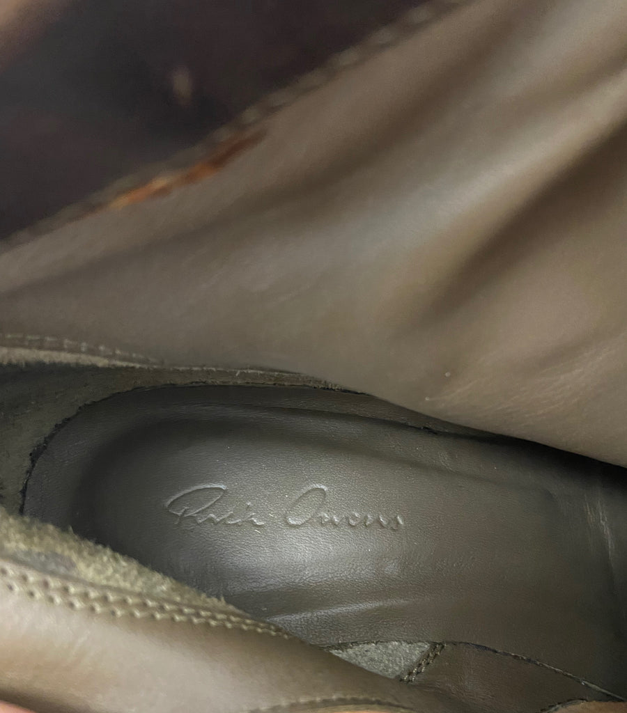 RICK OWENS Women's Brown Leather Concealed Platform Wedge Ankle Boots 39 UK6