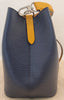 LOUIS VUITTON Indigo Blue & Safran Yellow Epi NeoNoe Leather Bucket Bag - NEW!
