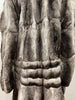 Designer Women's Chinchilla Fur Brown Cream Lined Jacket Coat M