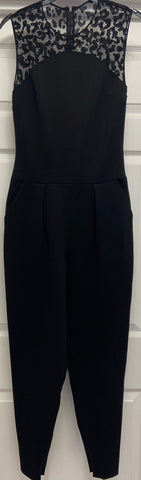 KORAL Black METER Glossy Panel Slit Sleeveless Activewear Gym Jumpsuit BNWT