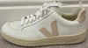 VEJA Women's White Leather Neutral Suede Branded Sneakers Trainers EU38 UK5 NEW!