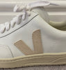 VEJA Women's White Leather Neutral Suede Branded Sneakers Trainers EU38 UK5 NEW!