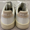 VEJA Women's White Leather Neutral Suede Branded Sneakers Trainers EU38 UK5 NEW!