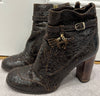 STELLA MCCARTNEY Brown Faux Patent Crackle Effect Ankle Boots EU39.5 UK6.5