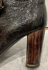 STELLA MCCARTNEY Brown Faux Patent Crackle Effect Ankle Boots EU39.5 UK6.5