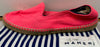 MANEBI Vibrant Neon Pink Woven Fabric Flat Espadrilles – Size EU 39 / UK 6