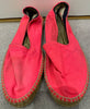 MANEBI Vibrant Neon Pink Woven Fabric Flat Espadrilles – Size EU 39 / UK 6