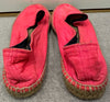 MANEBI Vibrant Neon Pink Woven Fabric Flat Espadrilles – Size EU 39 / UK 6