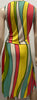 MOSCHINO CHEAP AND CHIC Multicoloured Striped Plunge V Neck Sleeveless Dress