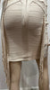 HERVE LEGER Cream Boned Corset Strapless Sleeveless Fringed Bodycon Dress M