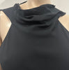 RICK OWENS Black Silk Blend High Neckline Open Back Sleeveless Blouse Top UK10