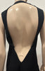 RICK OWENS Black Silk Blend High Neckline Open Back Sleeveless Blouse Top UK10