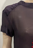 DRIES VAN NOTEN Black Sheer Red Sequin Bead Detail Short Sleeve Blouse Shirt Top