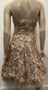 JOVANI Champagne Floral Stitch and Mesh Sleeveless Cocktail Evening Dress - US 4 UK8