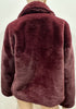 ZADIG & VOLTAIRE Burgundy Faux Fur Collared Long Sleeve Lined Jacket Coat M/L