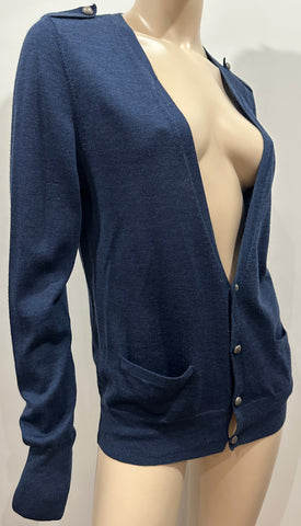 PLEATS PLEASE ISSEY MIYAKE Royal Blue Pleated Open Front Cardigan Jacket Sz:4