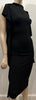 MAISON MARTIN MARGIELA Black Sleeveless Draped Side Pencil Dress IT42 UK10