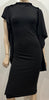 MAISON MARTIN MARGIELA Black Sleeveless Draped Side Pencil Dress IT42 UK10