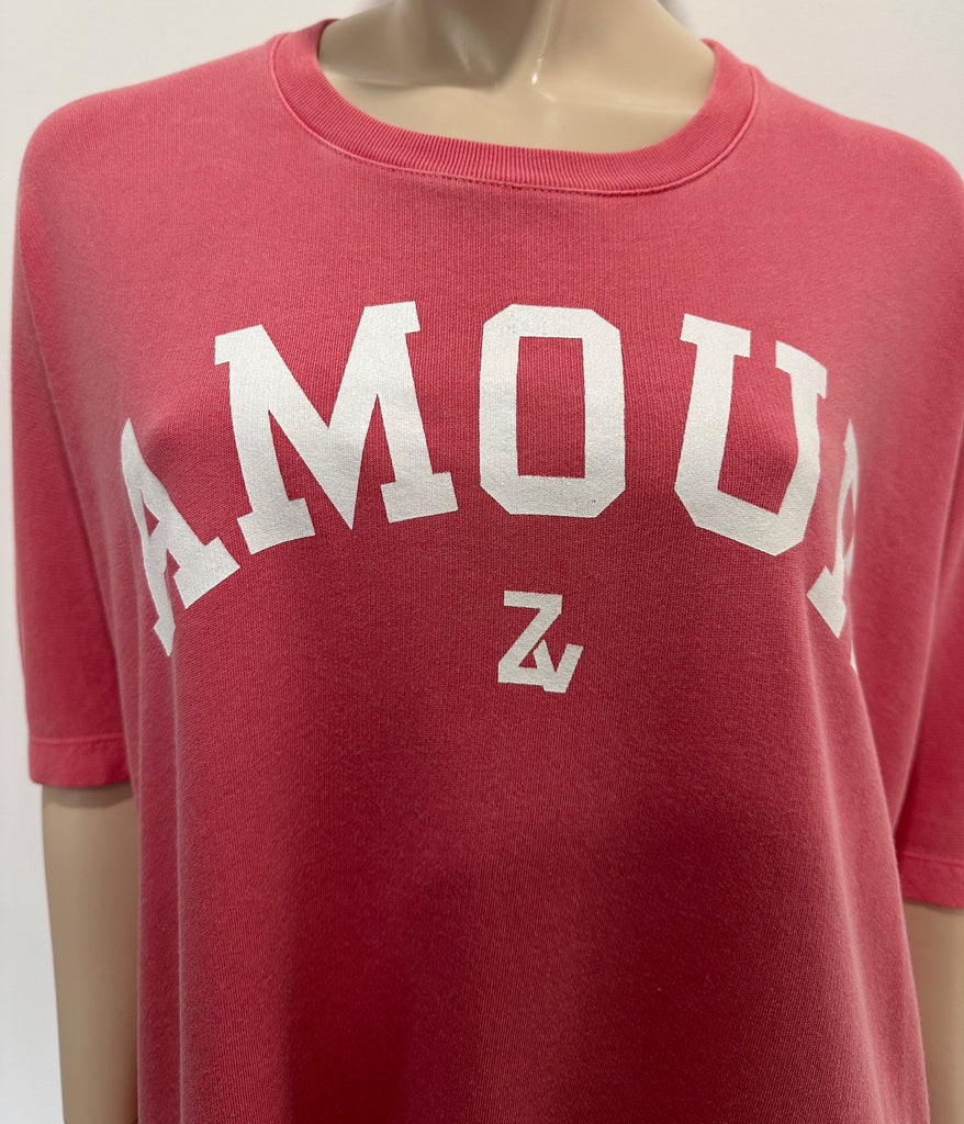 ZADIG & VOLTAIRE Pink PORTLAND AMOUR Cotton Modal Sweater Top XS