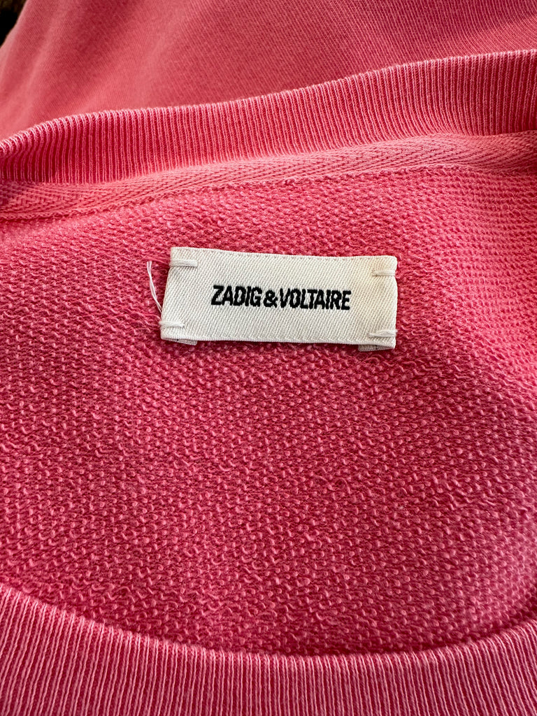 ZADIG & VOLTAIRE Pink PORTLAND AMOUR Cotton Modal Sweater Top XS