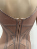 HERVE LEGER Dusky Pink & Blue Stitch Detail Bandage Bodycon Short Mini Dress XS