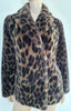 ZADIG & VOLTAIRE Brown Leopard Print Faux Fur Long Sleeve Lined Blazer Jacket Coat S