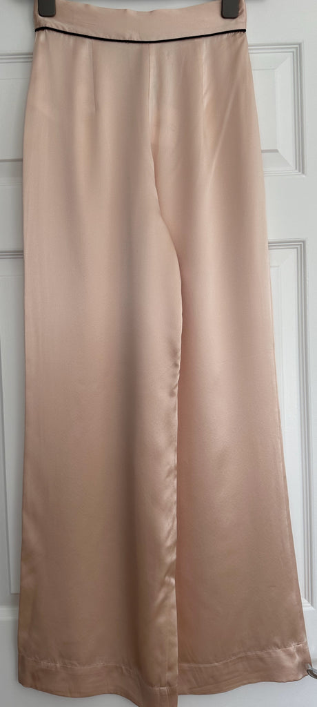 AGENT PROVOCATEUR Pale Pink 100% Silk Wide Leg Pyjama Bottoms Size 2 UK8 BNWT