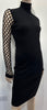 PRINGLE OF SCOTLAND Black Silk & Angora Blend Polo Neck Knitwear Jumper Dress M