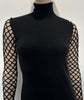 PRINGLE OF SCOTLAND Black Silk & Angora Blend Polo Neck Knitwear Jumper Dress M
