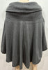 ALESSANDRO DELL' ACQUA Charcoal Grey Wool Blend Zip Fastened Cardigan Poncho